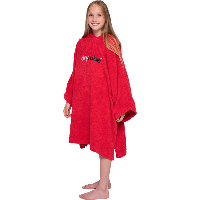 2024 Dryrobe Junior Ekologisk Bomull Huva Handduksbyte Robe V3 V3OCT - Red